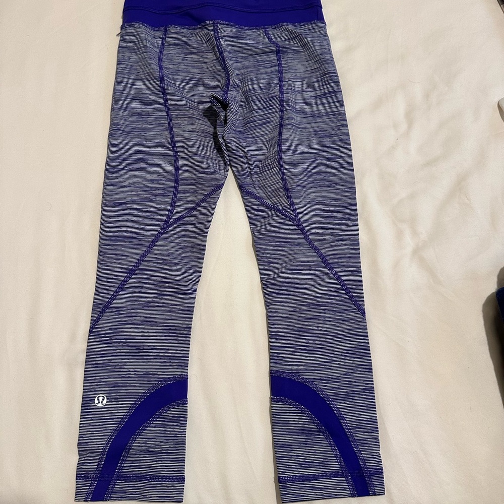 Lululemon Athletica Purple Stripe Luxtreme Leggings